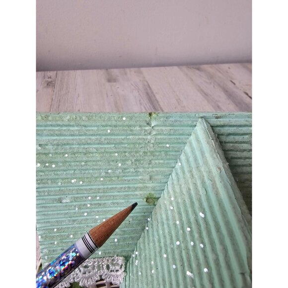 Pier 1 spring mint LED chapel village House Easter light up cardboard rare vinta - Picture 12 of 13